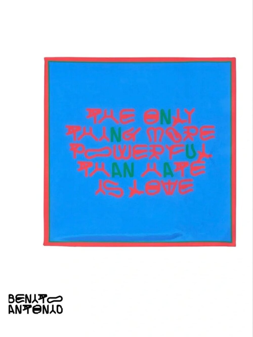 Bad Bunny BENITO ANTONIO x Zara Love Print Silk Bandana